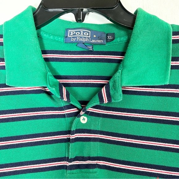 Polo Ralph Lauren | green multicolored striped polo shirt short sleeve red blue - Picture 3 of 16